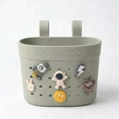 BANWOOD Pin & Ride Kinder-Lenkerkorb Olive (für Laufrad, Roller & Fahrrad)