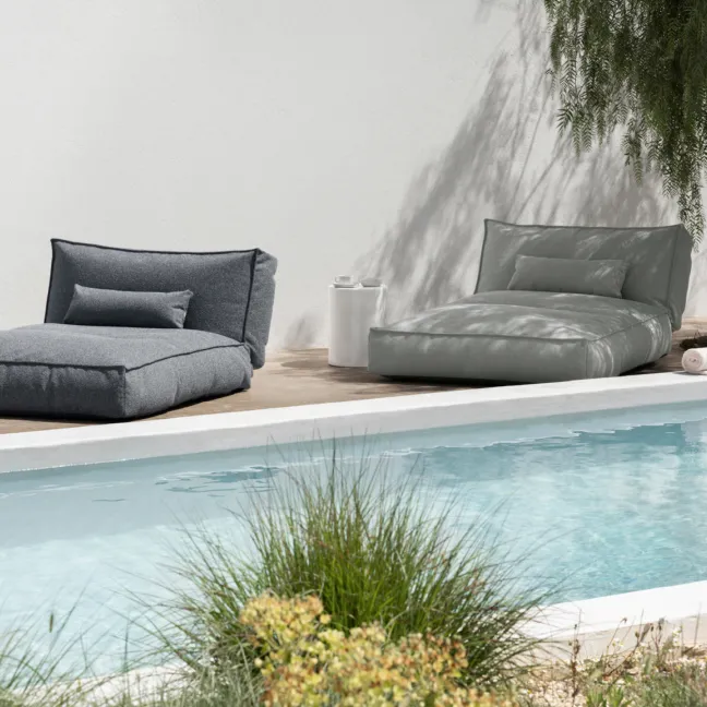 Blomus Outdoor-Bett STAY 120x190 cm Stone Bouclé