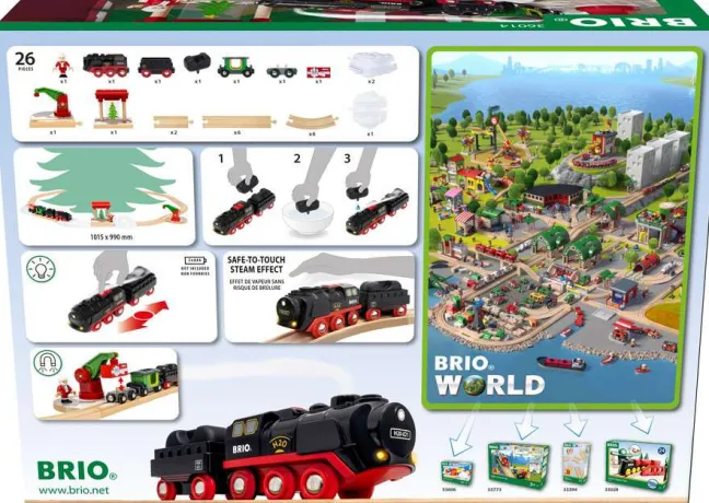 BRIO Batterie-Dampflok Weihnachts-Set 36014