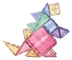 Cleverclixx® Magentbausteine Geometrie-Bausatz Pastell 45 Teile