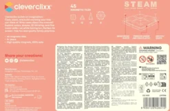 Cleverclixx® Magentbausteine Geometrie-Bausatz Pastell 45 Teile