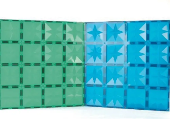 Cleverclixx® Magentbausteine Große Grundplatten blau/grün 2 Teile