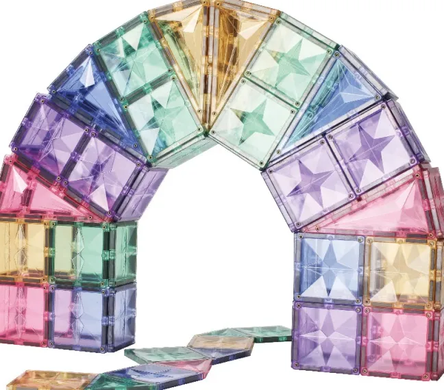 Cleverclixx® Magentbausteine Großer Kreativ-Bausatz Pastell 125 Teile