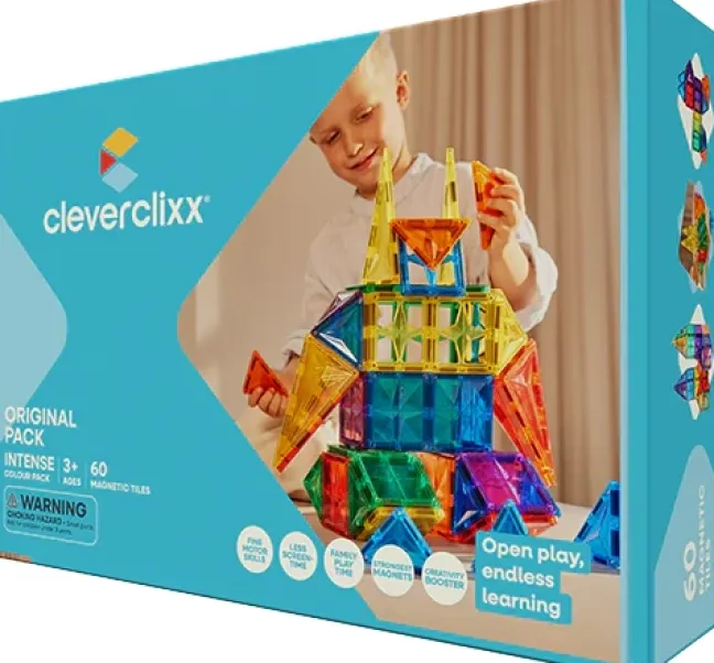 Cleverclixx® Magentbausteine Original-Bausatz Intense 60 Teile