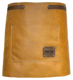 Crafted Lederschürze Vintage Apron kurz beige
