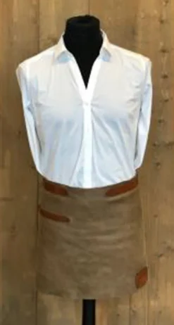 Crafted Lederschürze Vintage Apron kurz grau 100212 Sale