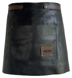Crafted Lederschürze Vintage Apron kurz schwarz