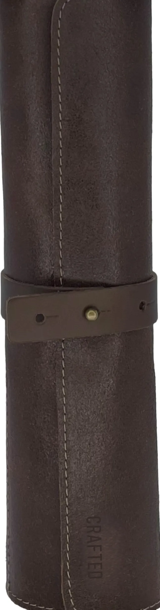 Crafted Messerrolle aus Leder für 4 Steakmesser braun