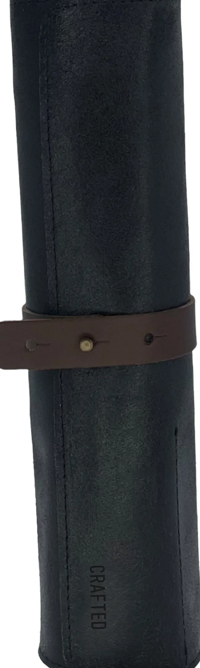 Crafted Messerrolle aus Leder für 4 Steakmesser schwarz