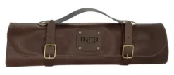 Crafted Messerrolle aus Leder mit 7 Taschen braun