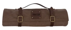Crafted Messerrolle aus Washed Canvas mit 7 Taschen braun
