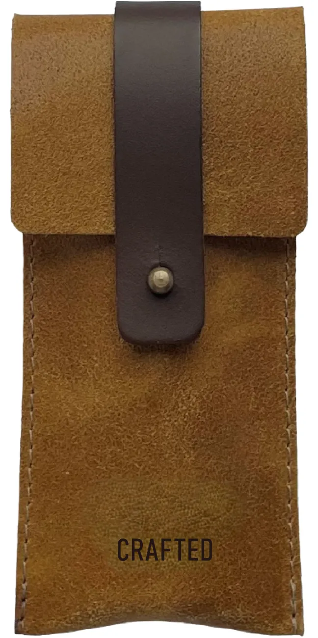 Crafted Taschenmesser Tasche aus Leder beige