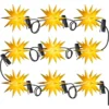 DecoTrend Sterntaler Midi-Sternenkette Ø16cm 9 Sterne Trafo In- und Outdoor gelb