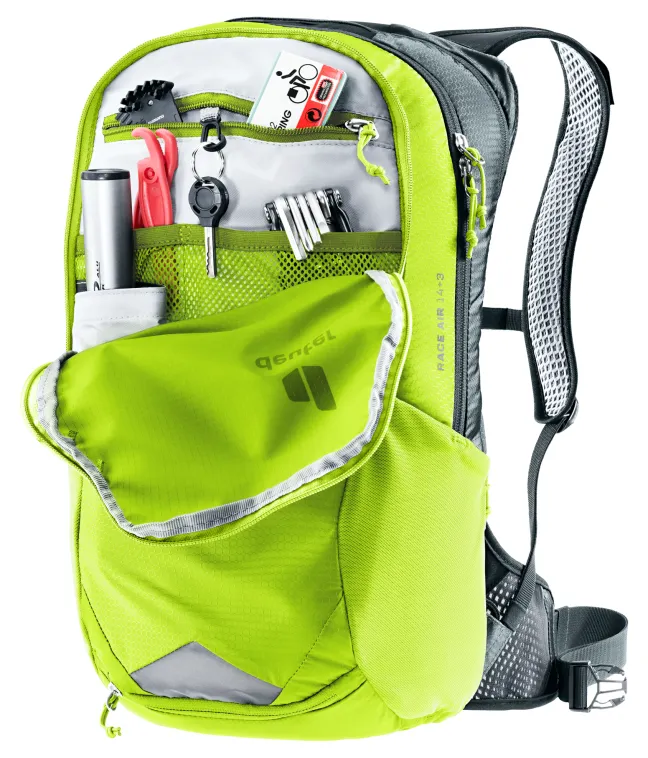 Deuter Bike-Rucksack Race Air 14+3 citrus-graphite