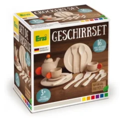 Erzi Kaufladenzubehör Geschirrset natur 10678