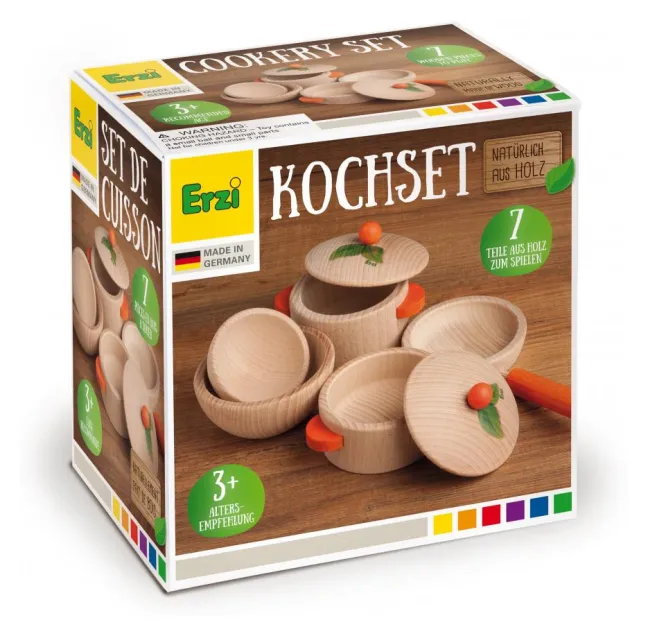 Erzi Kaufladenzubehör Kochset Natur 10659