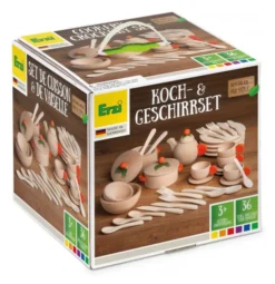 Erzi Kaufladenzubehör Koch- und Geschirrset Natur 10677
