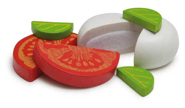 Erzi Kaufladenzubehör Mozzarella und Tomate in der Dose 17045