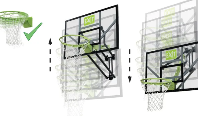 EXIT Galaxy Basketballkorb zur Wandmontage mit Dunkring - grün/schwarz