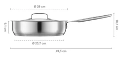 FISKARS All Steel Sautierpfanne 26 cm mit Deckel