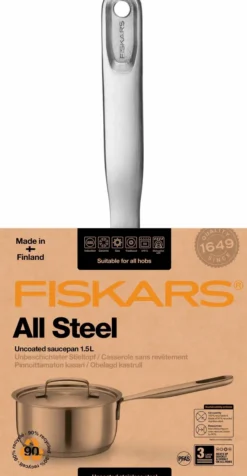 FISKARS All Steel Stieltopf 1,5 l mit Deckel