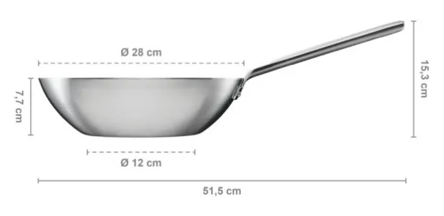 FISKARS Norden Steel Wok 28 cm unbeschichtet