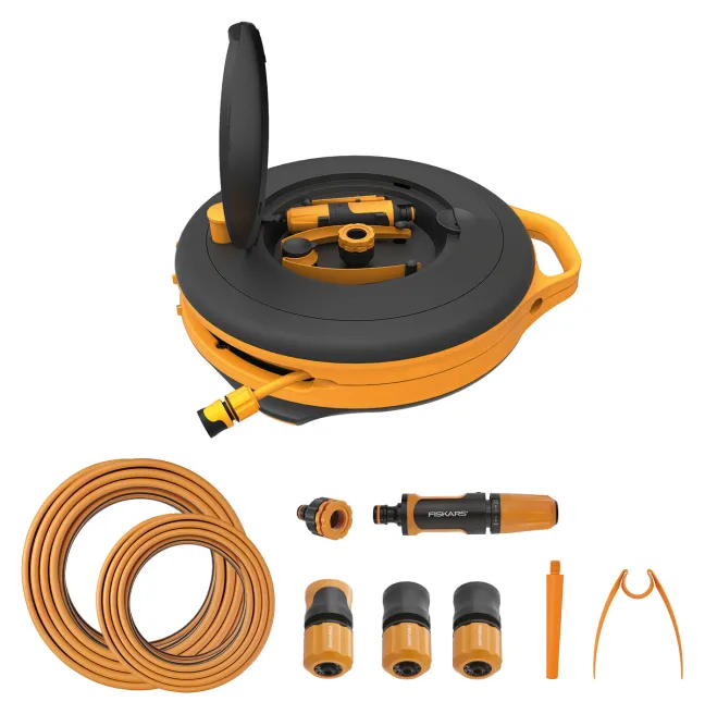 FISKARS Waterwheel S Schlauchtrommel mit Wandhalterung (All-Inklusive-Set) Sale