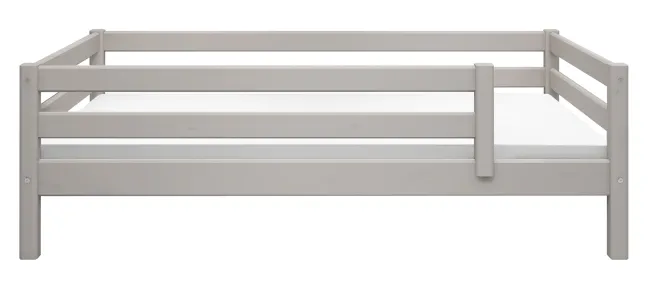 FLEXA Classic Bett 90x200cm mit 3/4 Absturzsicherung grau lasiert