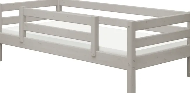FLEXA Classic Bett 90x200cm mit 1/2 Absturzsicherung grau lasiert