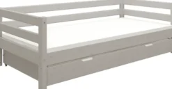 FLEXA Classic Bett 90x200cm mit Ausziehbett grau lasiert