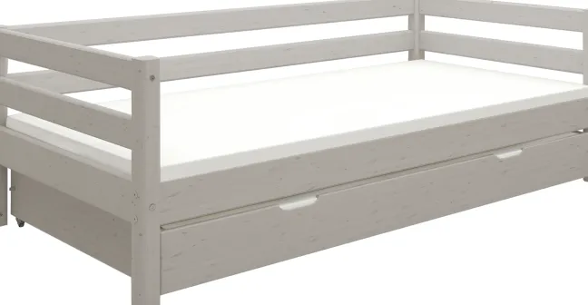 FLEXA Classic Bett 90x200cm mit Ausziehbett grau lasiert