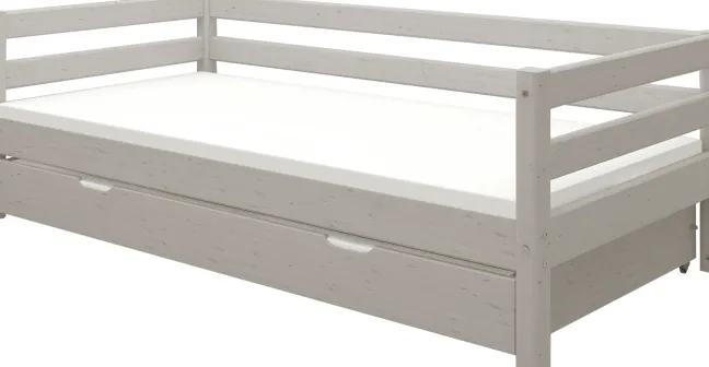 FLEXA Classic Bett 90x200cm mit Ausziehbett grau lasiert