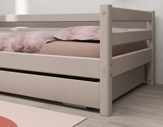 FLEXA Classic Bett 90x200cm mit Ausziehbett grau lasiert