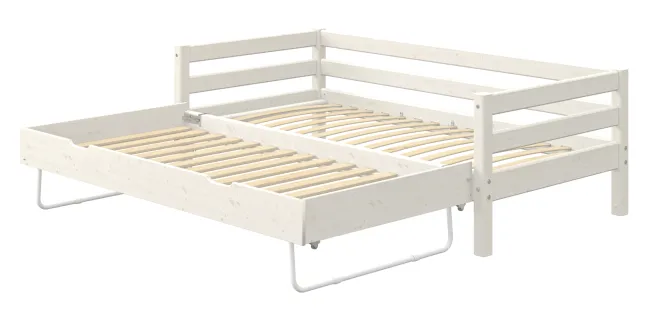 FLEXA Classic Bett 90x200cm mit Ausziehbett weiß lasiert