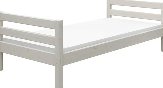 FLEXA Classic Casa Hochbett mit senkrechter Leiter weiß lasiert