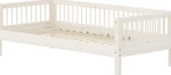 FLEXA Classic Einzelbett 90x200 cm mit Streben Absturzsicherung weiß lasiert