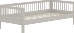 FLEXA Classic Einzelbett 90x200 cm mit Streben Absturzsicherung grau lasiert