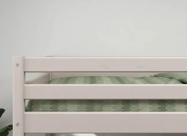 FLEXA Classic Etagenbett mit senk. Leiter und 2 Schubladen grau lasiert