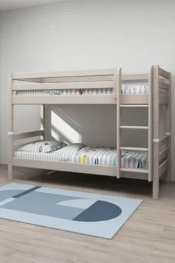 FLEXA Classic Etagenbett mit senkrechter Leiter grau lasiert