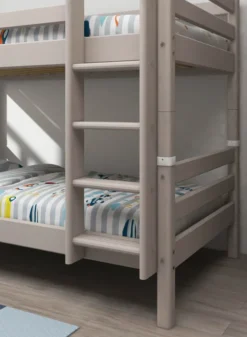 FLEXA Classic Etagenbett mit senkrechter Leiter grau lasiert