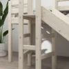 FLEXA Classic Halbhohes Bett mit Plattform und Rutsche weiß lasiert