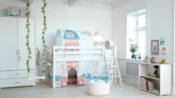FLEXA Classic Halbhohes Bett mit Schrägleiter weiß lasiert Sale