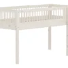 FLEXA Classic Halbhohes Bett 90x200 cm mit Streben Absturzsicherung weiß lasiert