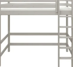 FLEXA Classic Hochbett mit senkrechter Leiter grau lasiert