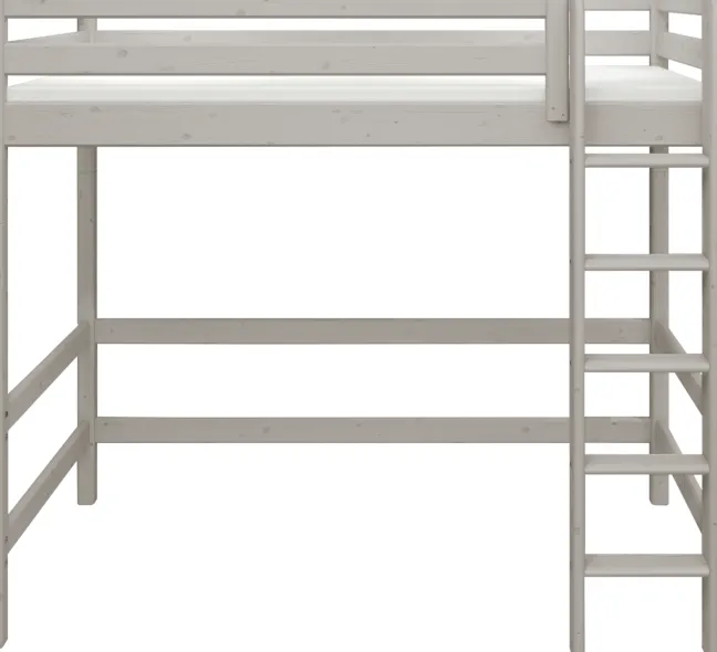 FLEXA Classic Hochbett mit senkrechter Leiter grau lasiert