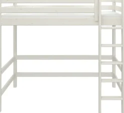FLEXA Classic Hochbett mit senkrechter Leiter weiß lasiert