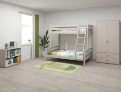 FLEXA Classic Kombietagenbett mit Schrägleiter grau lasiert