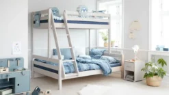 FLEXA Classic Kombietagenbett mit Schrägleiter weiß lasiert