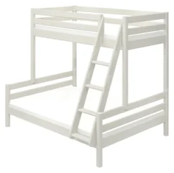 FLEXA Classic Kombietagenbett mit Schrägleiter weiß lasiert