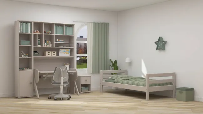 FLEXA Classic Kommode mit 1 Schublade grau/grün